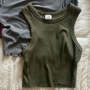Tilly’s Green Ribbed Crop Tank